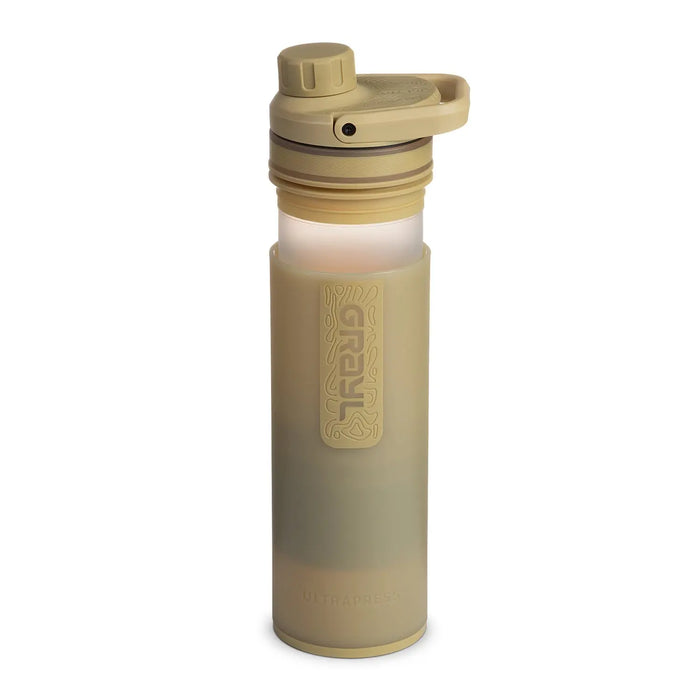 Grayl ULTRAPRESS Water Filter Purifier Bottle : Desert Tan GRAYL