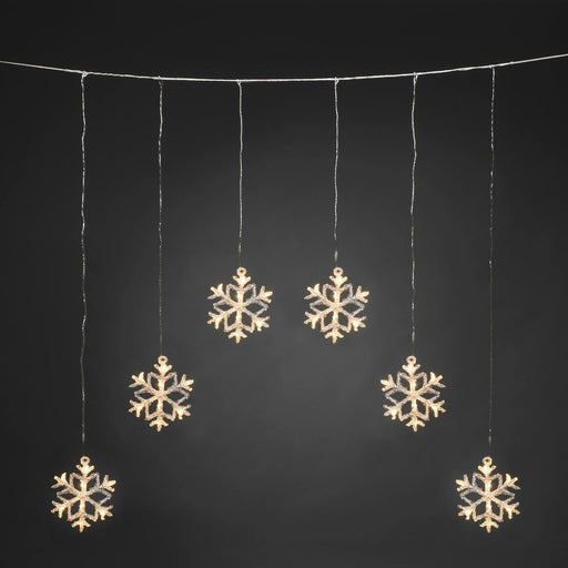konstsmide snowflake 48 led curtain light 90 x 80cm plug in indooroutdoor