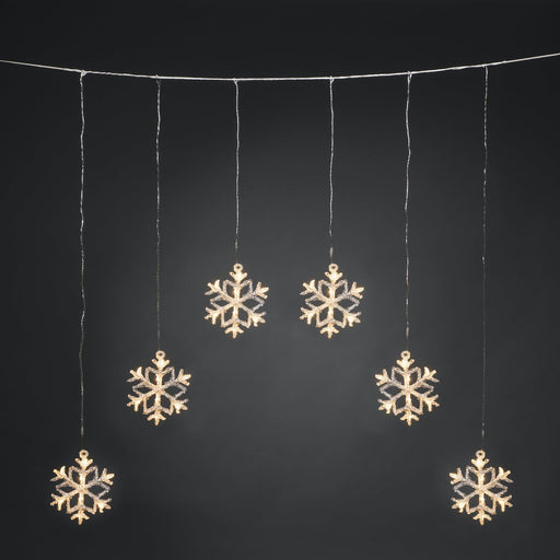 konstsmide snowflake 48 led curtain light 90 x 80cm plug in indooroutdoor