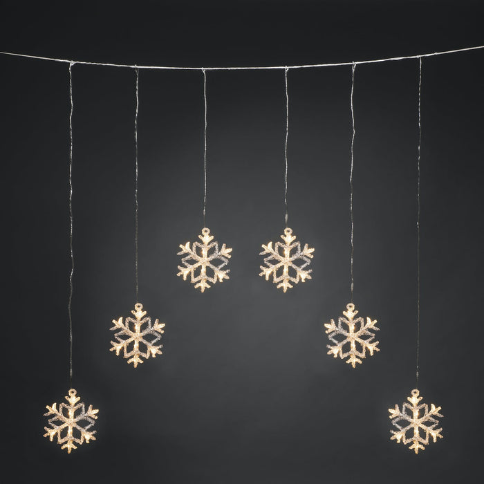 konstsmide snowflake 48 led curtain light 90 x 80cm plug in indooroutdoor
