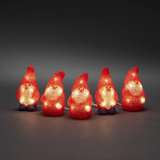 konstsmide acrylic santa light string set of 5 40 led indooroutdoor plug in 135cm