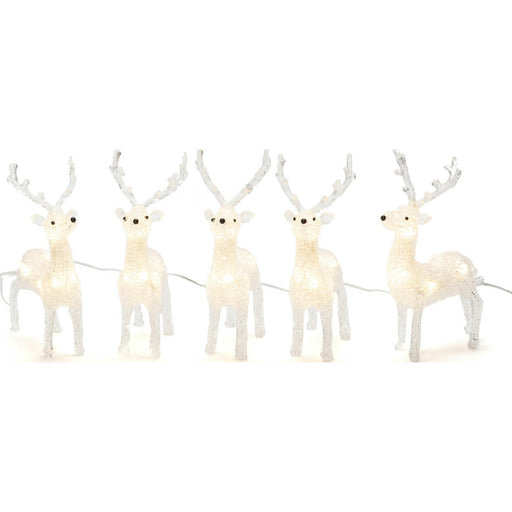 konstsmide acrylic reindeers light string herd of 5 plug in 13cm 40 led