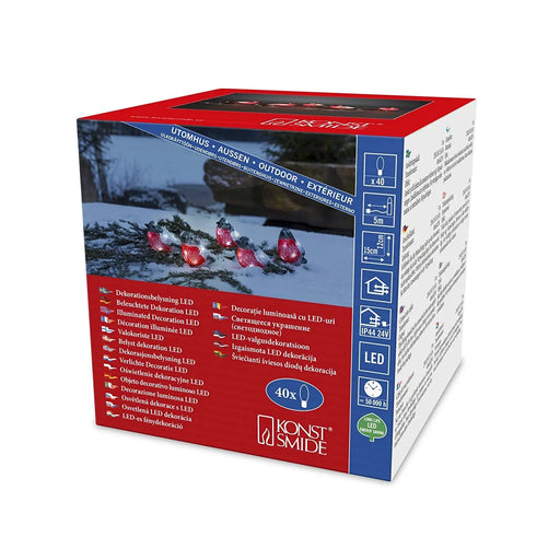 Konstsmide 40 LED Acrylic Bullfinches : 5x 12cm : Plug In : Flock of 5 Konstsmide