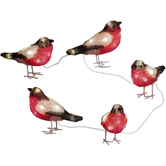 Konstsmide 40 LED Acrylic Bullfinches : 5x 12cm : Plug In : Flock of 5 Konstsmide