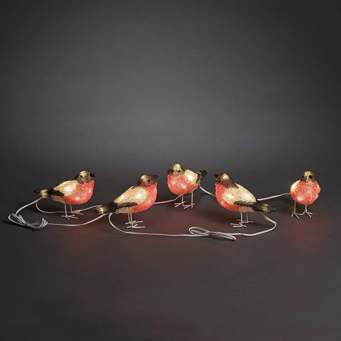 Konstsmide 40 LED Acrylic Bullfinches : 5x 12cm : Plug In : Flock of 5 Konstsmide