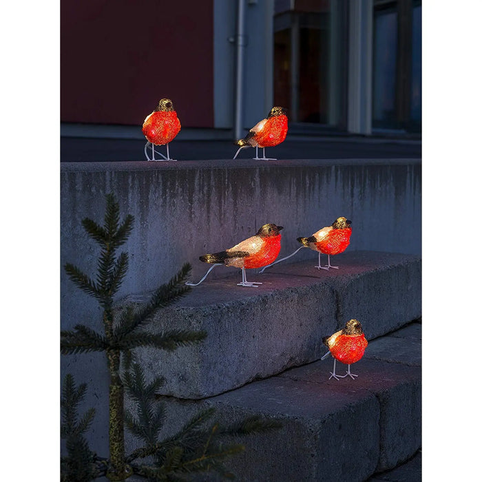 Konstsmide 40 LED Acrylic Bullfinches : 5x 12cm : Plug In : Flock of 5 Konstsmide