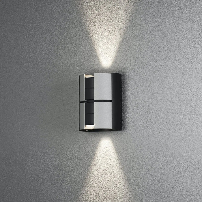 Konstsmide 425-753 : Vidar Wall Light Black Silver 2 X 5W LED Adjustable Dimmable Konstsmide