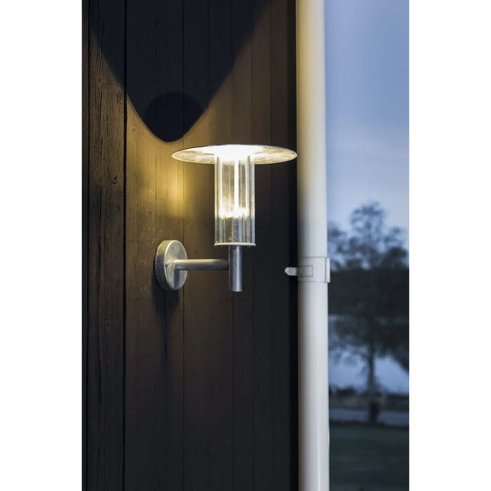 Konstsmide 700-320 : Mode Wall Lamp 8W LED Galvanised. Clear Polycarbonate Glass Rust Proof IP54 Konstsmide