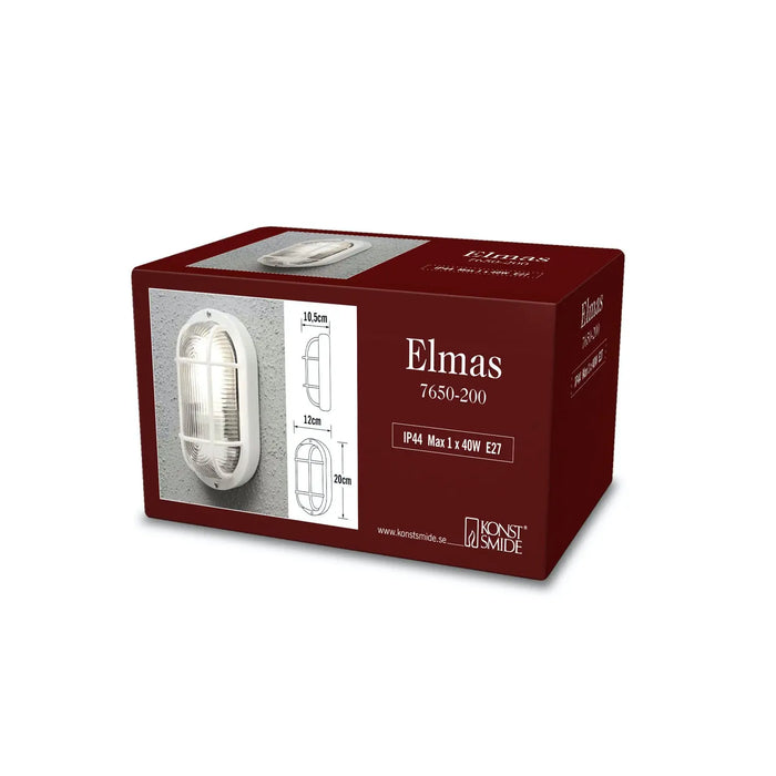 Konstsmide 7650-200 : Elmas Wall Light White Plastic IP-44 Konstsmide