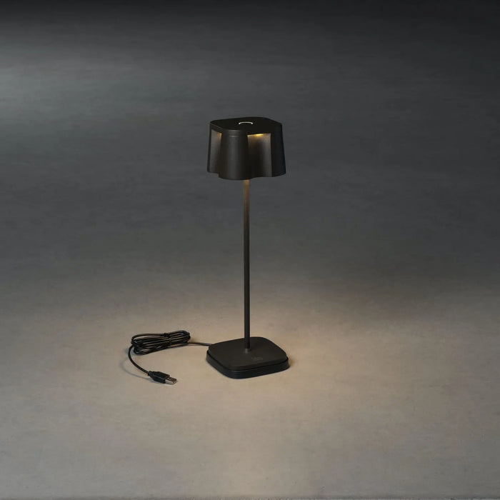Konstsmide 7818-750 : Nice Table Lamp USB 2700K/3000K Dimmable Square Black Konstsmide