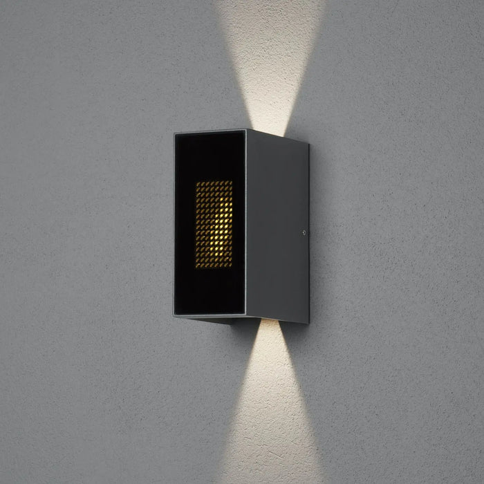 Konstsmide 7866-370 : Cremona Wallamp Dark Grey with Animated LED Flame, 2x 3W LED Incl. Remote Konstsmide
