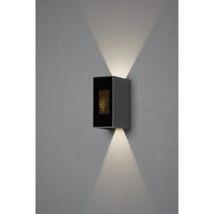 Konstsmide 7866-370 : Cremona Wallamp Dark Grey with Animated LED Flame, 2x 3W LED Incl. Remote Konstsmide