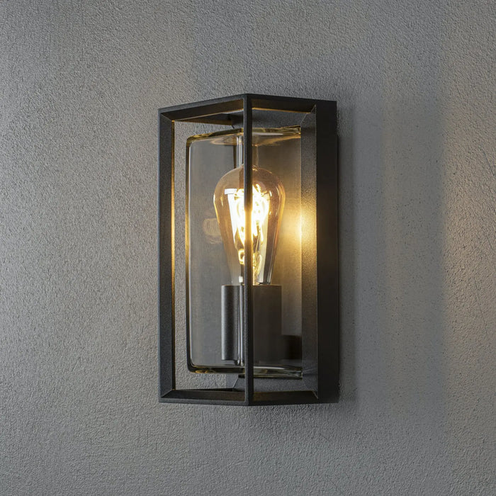 Konstsmide 7874-750 : Brindisi Wall Light Blak Open Frame Clear Glass E27 Konstsmide