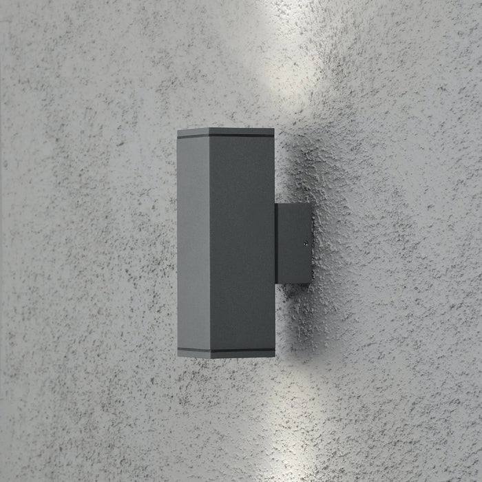 Konstsmide 7907-370 : Monza Wall Light Anthracite Double Square GU10 Konstsmide