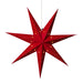 Konstsmide Light Up Paper Star : 7 Points, 78cm, Red Velvet / Gold Konstsmide