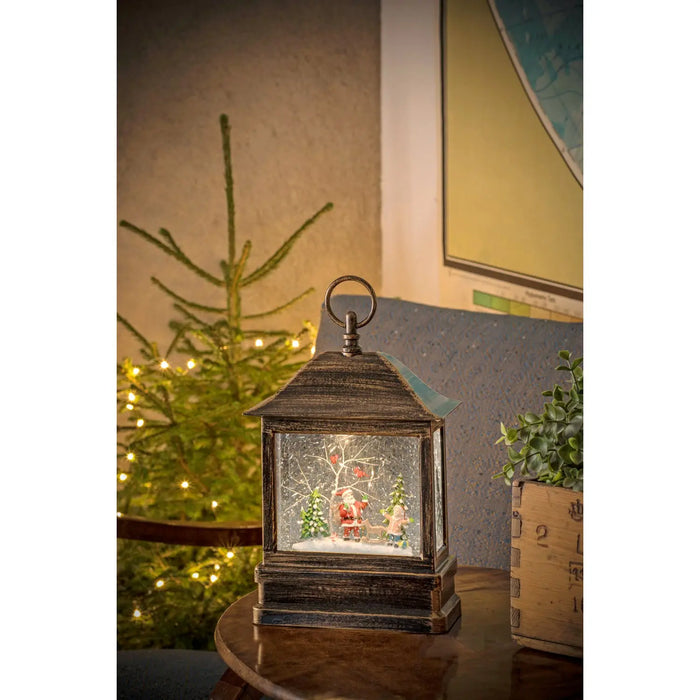 Konstsmide Water Filled LED Lantern : Battery/Plug In : Timer : Santa & Child Konstsmide