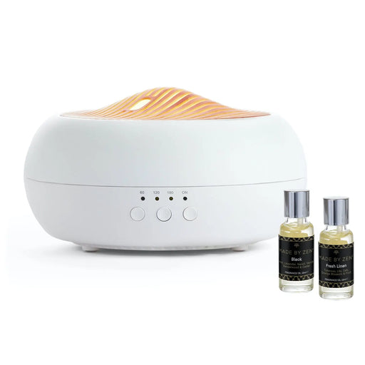 Made By Zen MYSA BUNDLE Essential Oil Aroma Diffuser with Black and Fresh Linen Oils : Plug In MADE BY ZEN