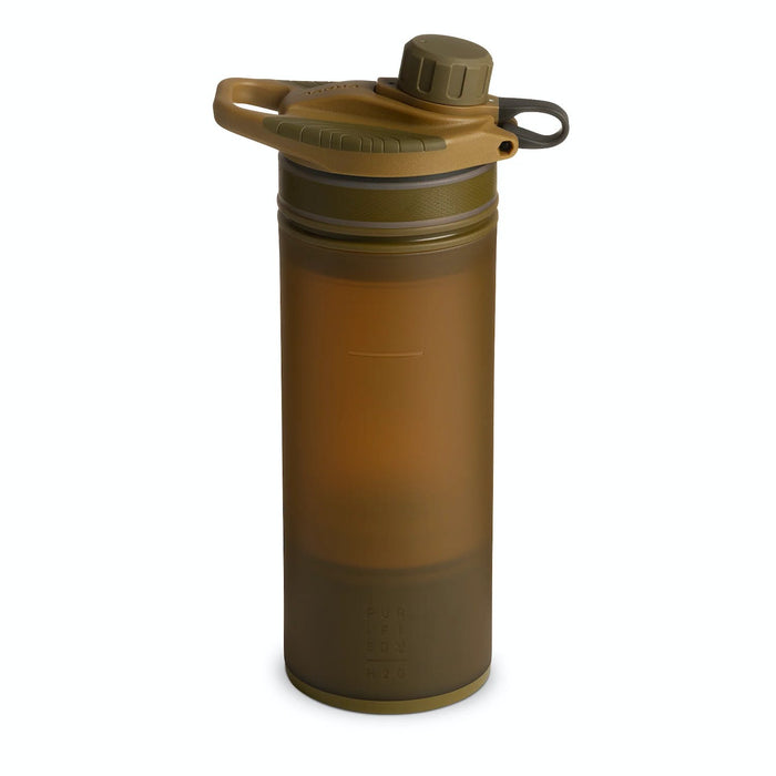 grayl geopress water purifier filter bottle covert edition coyote brown