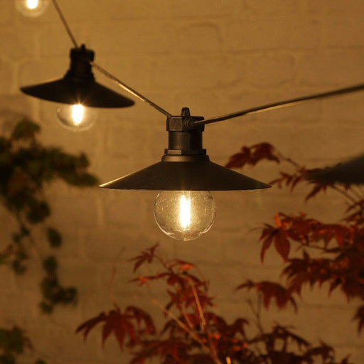 noma outdoor connectable festoon lights 6 bulbs saucer plug in