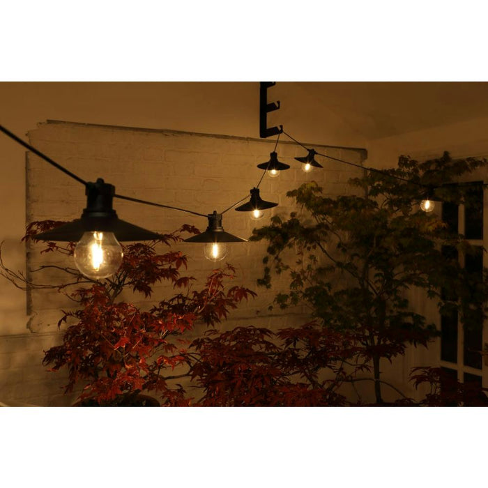 noma outdoor connectable festoon lights 6 bulbs saucer plug in