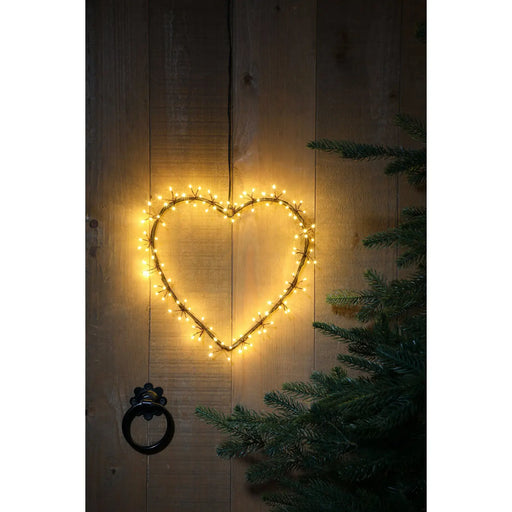 Noma Cluster Light Heart : Plug In with Timer : 25cm : Antique White LEDs Noma