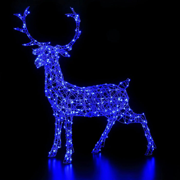 Noma Large 1.4m Reindeer Stag : Rattan with 300x Multicolour LEDs : Indoor/Outdoor : Plug in with Remote Control Noma
