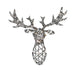 Noma Reindeer Woburn Stag Head Christmas Decoration : Grey Rattan, 100x Duo LEDs White / Warm White : Battery Timer : 80cm Noma