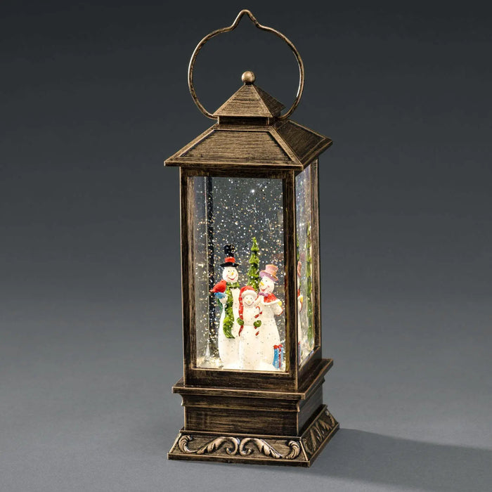 Water Filled LED Lantern : Battery & Timer : Snowmen Konstsmide