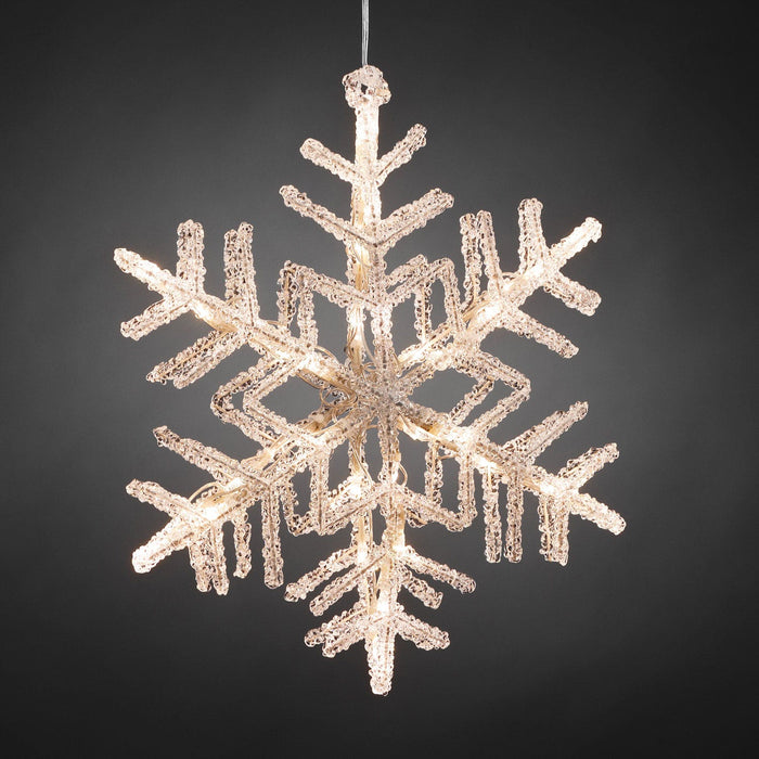 konstsmide led acrylic snowflake 30cm warm white plug in